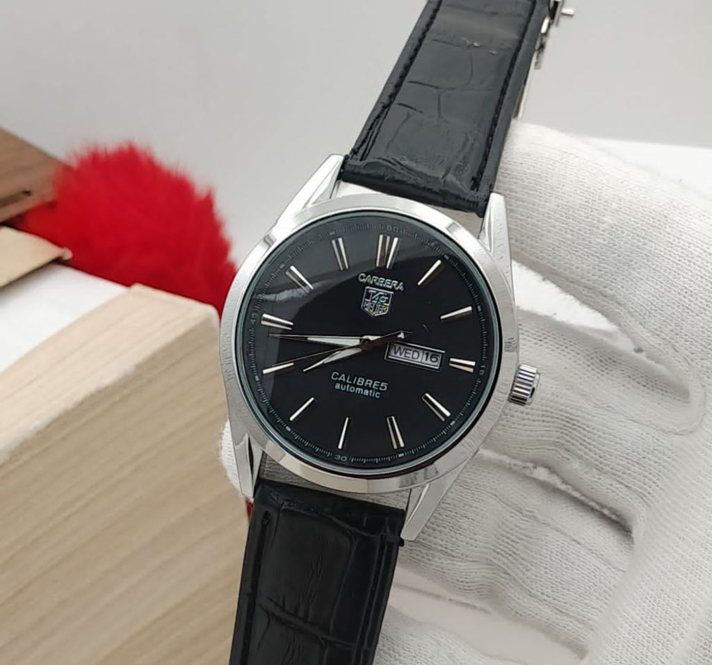 Carrera Calibre 5 - Luxury Swiss Watch With Leather Strap Mens Watch