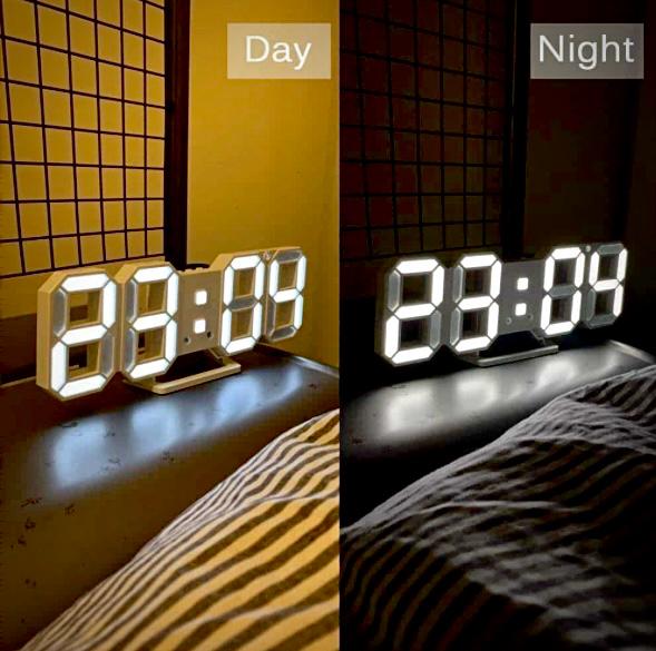 3D LED digital wall clock